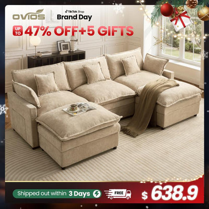 The Haven — 108" U-Shaped Cloud Sectional