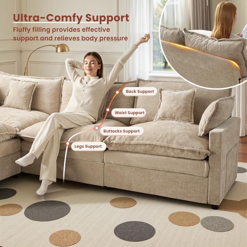 The Haven — 108" U-Shaped Cloud Sectional